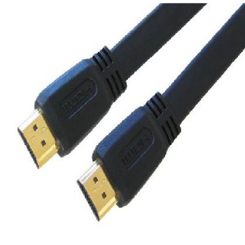 1.5m Flachband HDMI Kabel - Premium-Qualität / 24k vergoldet / 1080p / v1.3 (spätestens) / Audio / Video / Blei / geschirmt