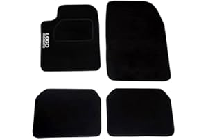 Rebeca Shop® Tappetini Auto Compatibili per C1 in moquette nero | Tappeti adattabili | Logo Ricamato Battitacco rinforzato