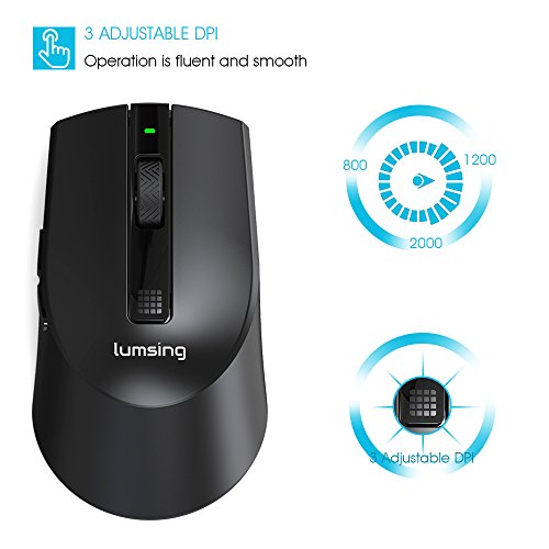 Kabellose Maus Lumsing 2 4Ghz Mini Wirelss Mouse Optische M  use DPI 2000 mit 6 Tasten  Nano Empf  nger f  r PC Laptop Macbook