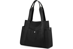 JIANLINST Damen Handtasche Shopper Multi-Pocket Tote Handtasche Henkeltasche Lässige Schultertasche Schwarz