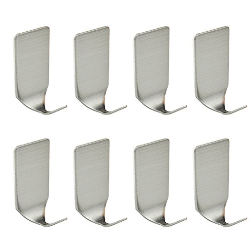 Selbstklebend Haken, Ishua 8 Stück Wasserdicht 304 Edelstahl 3M Badezimmer Handtuchhake Handtuch Kleiderhaken stick-up Schiene Aufbewahrung Kleiderbügel Racks Wand Haken für Küche Bad
