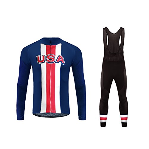 Future Sports Uglyfrog Invierno Termo Maillot de Ciclismo Hombre Mangas Largas Ropa para Bicicleta 3D Cojín Conjunto Bici de Montaña Chaqueta+Bib Pantalones Culote de Ciclista Largo