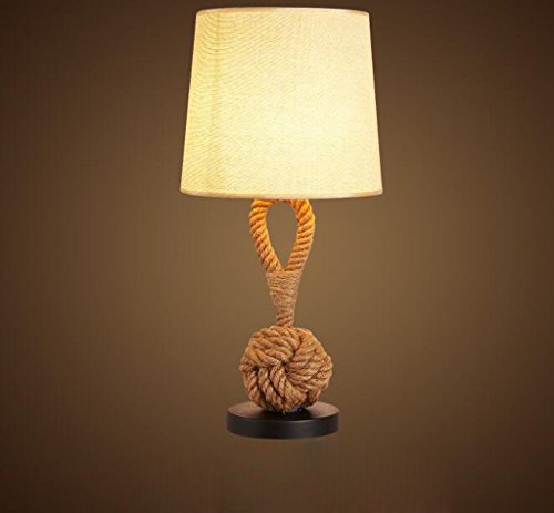 Preisvergleich Produktbild WENZHE Creative-amerikanischen Hanf Lampe Schlafzimmer Wohnzimmer Studie Lampe Nachttischlampe europäische Persönlichkeit Tischlampe Bar Kreative exquisite Beleuchtung