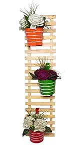 Wonderland Wooden Hanging 4 feet Wall Frame/Planter Stand for Home & Garden