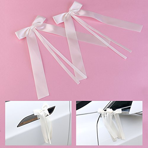 OUNONA 50pcs Autoschleifen Hochzeit Antennenschleifen Dekoration für Hochzeit - 6