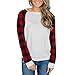Produktbild ABsoar Sweatshirt Damen Kapuzen Pullover Plaid Shirts Langarm Kurz Sweatshirt Bluse Tunika Oberteile Streewear Langarm Kapuzenpullover Hoodies