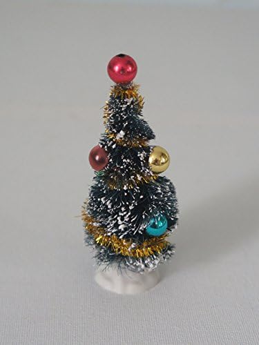 Miniature Fairy Garden Christmas Tree On Stand With Baubles And Tinsel 11cm