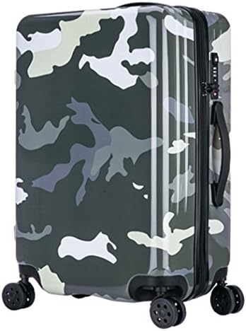 Amlenker ABS+PC Camouflage Printing TSA Lock Spinner Luggage - 24 Inch Camou Gray White