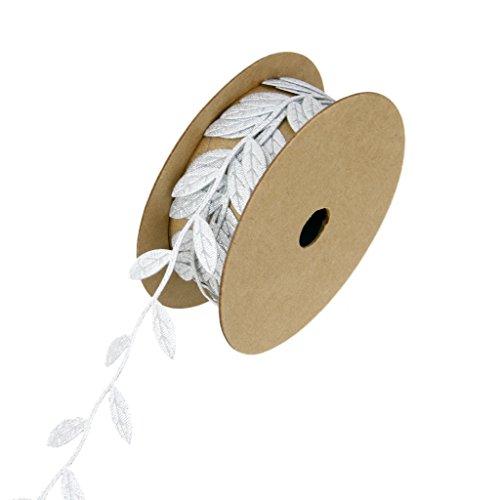 Blatt/Schneeflocke Spitzenborte Borte Bordüre Zierband Besatz Nähzubehör DIY – Silber Blätter - 5