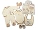 5 Piece Unisex Baby Gift Set Cream With Embroidery and Applique - 0/3 Months