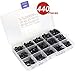 Produktbild WINGONEER 440pcs M3 M4 M5 Knopf Kopf Sechskantschraube Schrauben Schrauben Muttern Sortiment Kit mit Box, 10,9 Grad Legierung Stahl, Black Oxide Finish