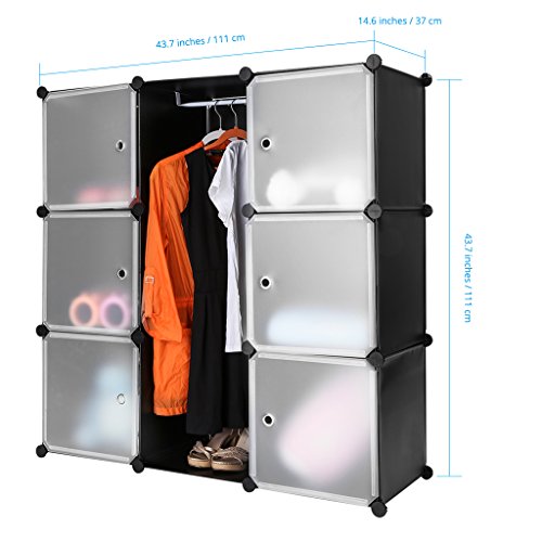 LANGRIA Stufenregal 9-Kubus Regalsystem Lagerregal Kleiderschrank Garderobenschrank für Kleidung, Schuhe, Spielzeug und Bücher - 3