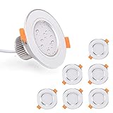 【Excelente rendimiento】Foco empotrable techo la placa guía está hecha con lente blanca, buena transmisión de luz, con transformadorno, tiene parpadeo y no interfiere con la señal de radio