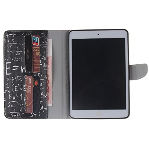 iPad mini 4 Hülle,iPad mini 4 hülle Hardcase,Ekakashop Luxus Bunt Formel Muster Design Flip Painted PU Ledertasche Hülle im Bookstyle Folio Cover hüllen Schutzhülle Magnetic Protection Protective Handyhülle mit für Apple iPad mini 4 Tablet + 1x Kostenlos Ständer (Farbe zufällig) - 9