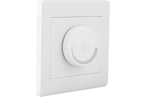 Fläkt Hastighetskontroll Dimmer Strömbrytare Vit Väggpanel AC250V 100W 86x86mm Takljus Ljusbrytare Lämplig för Elektriska Flä