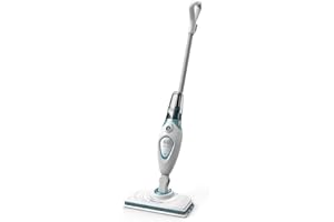 BLACK+DECKER - Balai Vapeur avec Patin Microfibre - Nettoyeur de Sol 1600W - Multi-Surfaces - Temps de Chauffe 20 sec - Tête Pivotante 180° - Réservoir 350 ml - Nettoyage Parfait - FSM1605-QS
