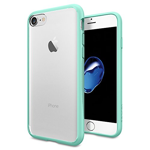 Spigen Ultra Hybrid 4 7  Funda Transparente  Turquesa - Fundas para tel  fonos m  viles  Funda  Apple  iPhone 7  11 9 cm  4 7    Transparente  Turquesa 