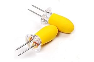 LECHAY NANDEYIBI Corn Cob Holders Set, Stainless Steel, Yellow