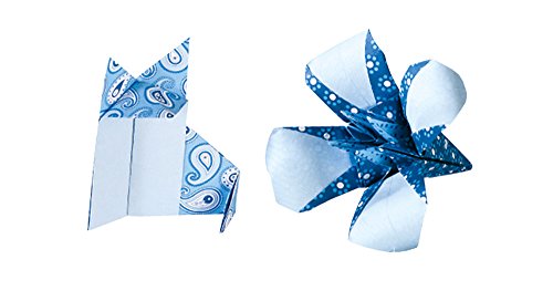 Folia 464/1515 – Faltblätter Basics blau 15 x 15 cm, 80 g/qm, 50 Blatt sortiert in 5 Motiven - 3