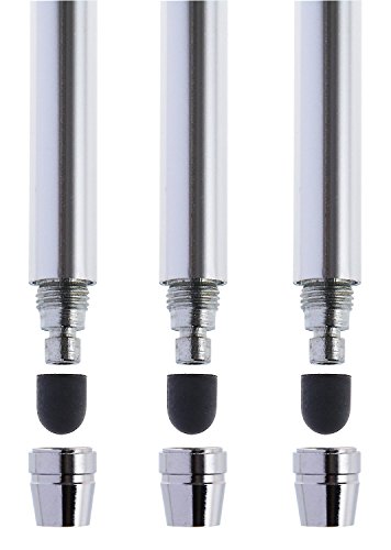 The Friendly Swede 3 Stück Touchscreen-Eingabestift Stylus mit dünner Spitze 3x Ersatzspitzen 2x Anhängern und 1x Reinigungstuch - 3