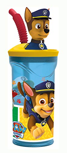 p:os handels GmbH POS 29442088 Paw Patrol Gobelet pour garçon avec Paille et Figurine 3D 360 ML