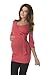 Purpless Maternity Lovely 2in1 Maternity And Nursing 3/4 Sleeved Wrap Top 7035 Variety Of Colours (UK 18, Raspberry)