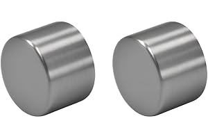 EVOGES Satin Steel Dimmer Knobs – Pack of 2, Ø21.7mm x 15.8mm, Universal Replacement, 6mm D-Spindle