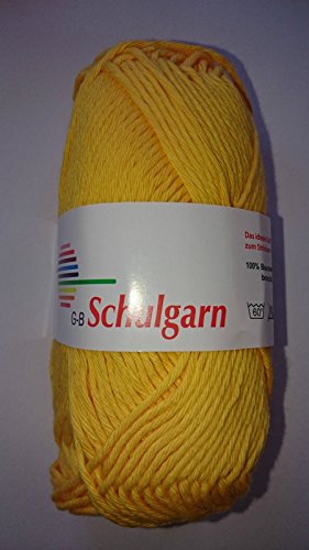 GB Wolle Schulgarn, 100% Baumwolle, Farbe:1470 gelb