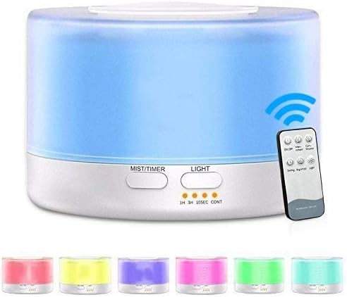 T700 Remote Control Clear White Air Humidifier Essential Oil Diffuser Ultrasonic Mist Maker Ultrasonic Aroma Diffuser Atomizer Color LED US Plug Humidifier (SKU : Hc37501)