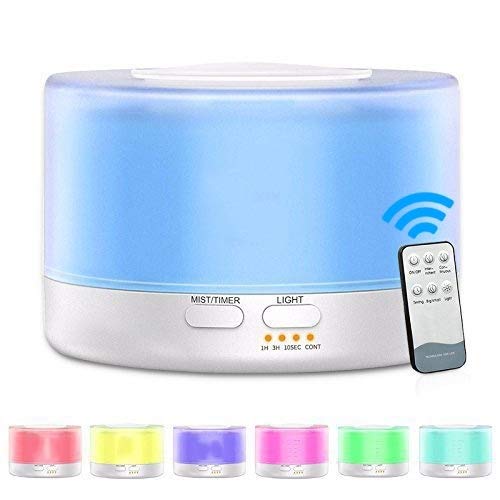 T700 Remote Control Clear White Air Humidifier Essential Oil Diffuser Ultrasonic Mist Maker Ultrasonic Aroma Diffuser Atomizer Color LED US Plug Humidifier (SKU : Hc37501)