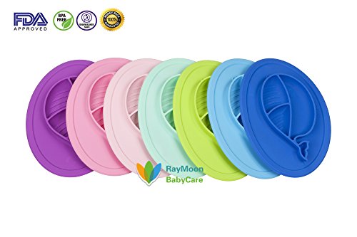 RayMoon Baby Kleinkinder Rutschfest Rund Wal Fisch Muster aus Silikon Baby Teller Schale Geschirr Platzdeckchen Tischset - 8