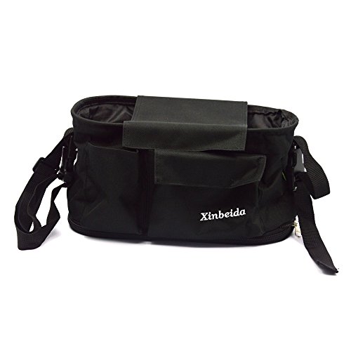 Universal-Kinderwagen Organizer Baby Korb Kinderwagen Travel Windel Tasche schwarz - 5