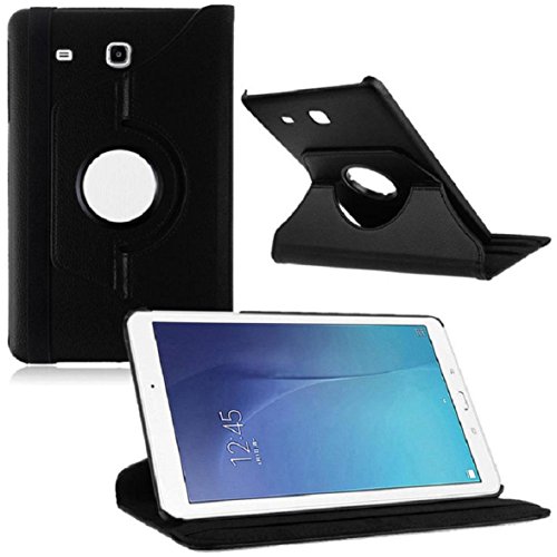 Amison 360 Rotating PU Leather Case Cover Stand for Samsung Galaxy Tab E T560 9.6 inch (Black)