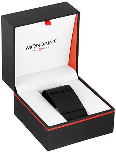 Mondaine Men's Quartz Watch with Black Dial Analogue Display and Black Leather Strap A6383035014SBB