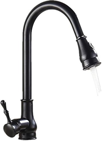 DZW All Copper Rotary Pull-Out Single Handle Kitchen Faucet