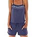 Produktbild GJKK Jumpsuit Damen Elegant Casual Mini Playsuit Einfarbig Sling Ärmellos Overall Sommer Strand Strampler Kurz Hose Romper Jumper Spielanzug Bodysuit Hosenanzug (Marine, L)