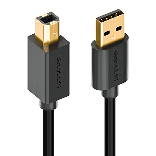 deleyCON [2m] USB 2.0 High Speed Kabel – PREMIUM USB 2.0 Datenkabel / Druckerkabel – USB A-Stecker zu USB B-Stecker – Übertragungsraten bis zu 480Mbps – geschirmtes, flexibles PREMIUM USB 2.0 High Speed Kabel – schnelle und sichere Datenübertragung – passgenaue, stabile USB Stecker – abwärtskompatibel zu USB 1.1 – Farbe: Schwarz - 3