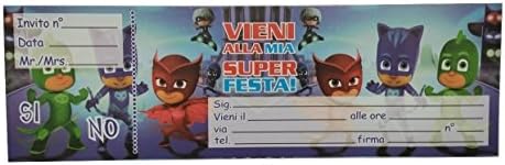 block invitations for feast birthday children pj masks super pajamas 20 sheets