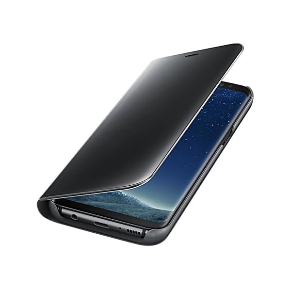 Coque Clear View Estuche de pie con Mirilla para Xiaomi Pocophone F1(Negro) - Imagen 3