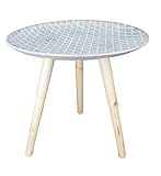 Maßen: ca. Ø40 x H 44cm. GMMH Design Retro Beistelltische 40 cm Holz Weiß Kaffeetisch Couchtisch Nachttisch (Design13-5Platte grau)