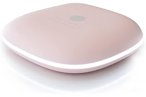 Mavoro LED Specchio Ingranditore Tascabile Illuminato per Trucco, Normale e 10X | Specchio Compatto Portatile da Borsetta con Luce a LED Naturale Dimmerabile, USB ricaricabile (Rosa Celeste)