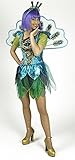 Pfau Kostüm für Damen mit Flügeln Gr. 36 38 - Tolle Tier Vogel Schmetterling Verkleidung für Erwachsene -
