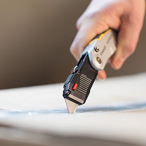 Stanley FatMax Klappmesser, Teppichmesser, mit automatischer Öffnung und einziehbarer Klinge, Ersatzklingen verstaubar im Handgriff und leicht auswechselbar, mit Gürtelclip, FMHT0-10320 - 5
