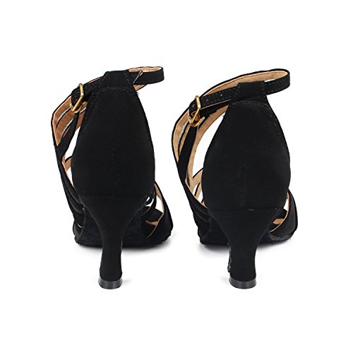 Sukutu SU002 Damen-Tanzschuhe für lateinische Tänze, mit Satin für Salsa / Tango - 5