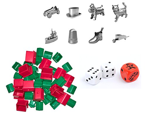 Preisvergleich Produktbild Monopoly - Zubehör Set mit Spielfiguren - Häuser - Hotels - Würfel