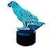 Produktbild Kreative 3D Papagei Nacht Licht 7 Farben Andern Sich USB Adapter Touch Schalter Dekor Lampe Optische Täuschung Lampe LED Lampe Tisch Kinder Brithday Weihnachten Geschenke