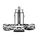 Price comparison product image Car Charger, ROCK Metal Case, Mini Car Charging, 4.8A Compact Portable Dual USB Mobile Phone Tablet Universal Car Charger, Silver