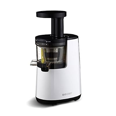 BioChef Atlas – Extracteur de Jus Cold Press, Slow Juicer Centrifugeuse en froid. 150 W et 65 RPM. Garantie de Par vie dans le moteur (Blanc)