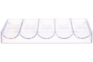Hellery Professional Casino Game Accessories Transparent Poker Chip Tray Chip Container Holder