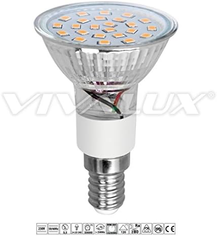 VIVALUX PROFILED PR PAR16 LED bulb 3.5W, E14, 230V, 2700K Warm White, glass body, 24 LED SMD (2700K Warm White)